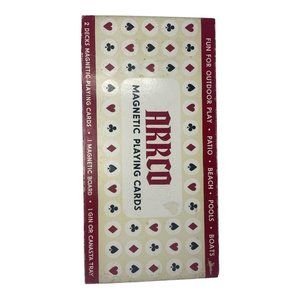 Arrco Vintage Magnetic Playing Cards and Game Board 2 Decks - Very Good